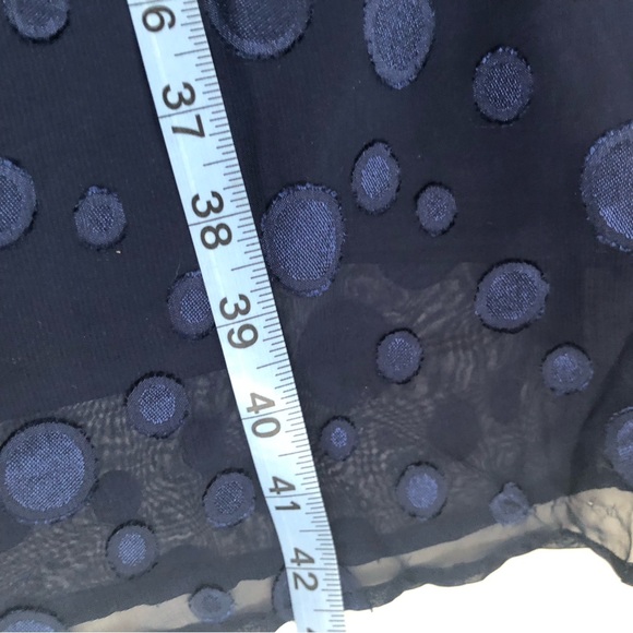 NY Collection see through size PM dark blue short sleeves belt prom dress - Picture 13 of 13